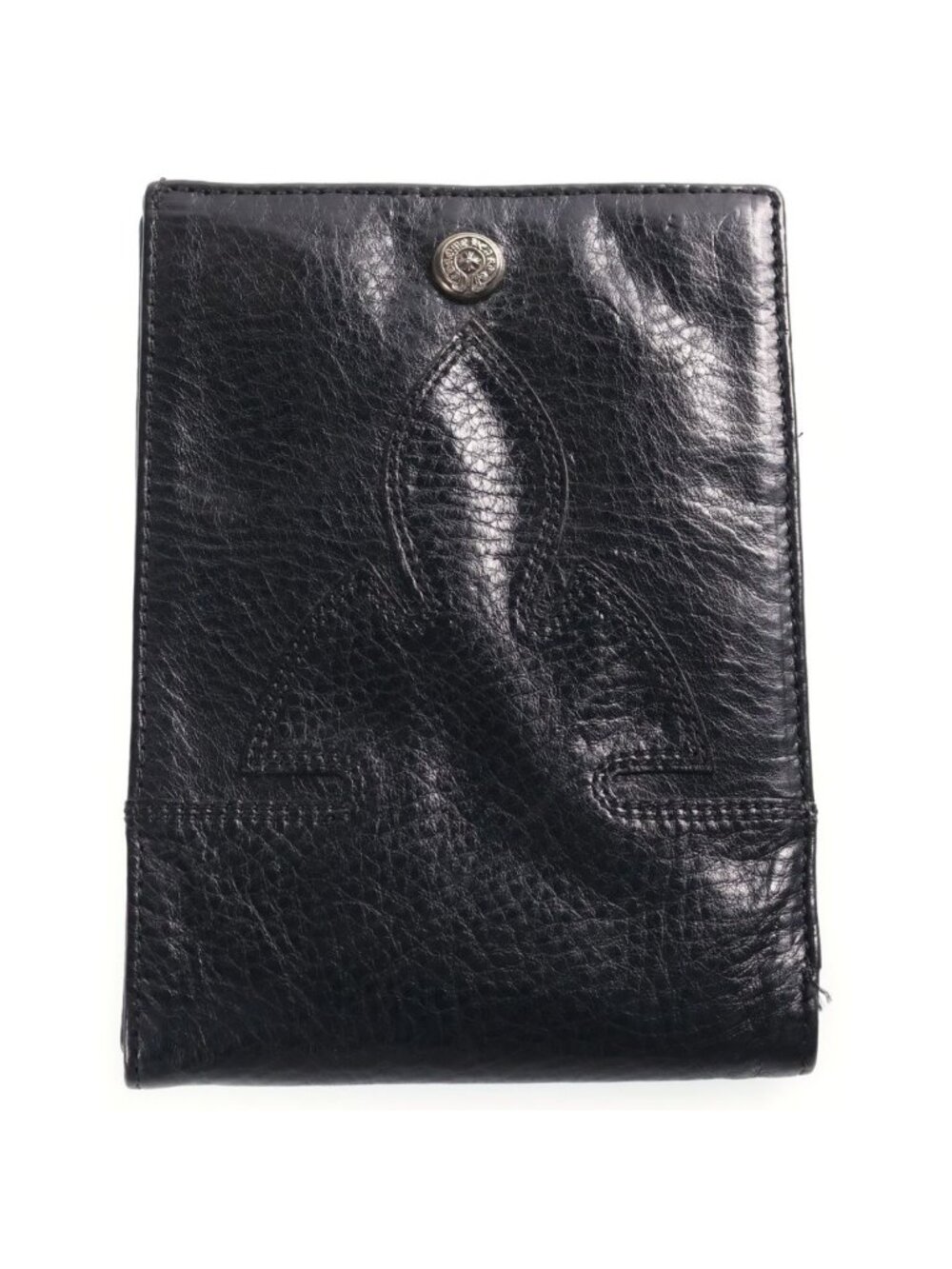 Chrome Hearts Cashing in Wallet Flarenie Leather Black Silver